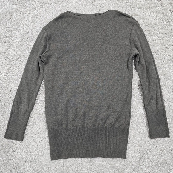 Ralph Lauren Black Label Womens Pullover Top Medium Grey Stretch Knit Minimalist - Picture 8 of 12